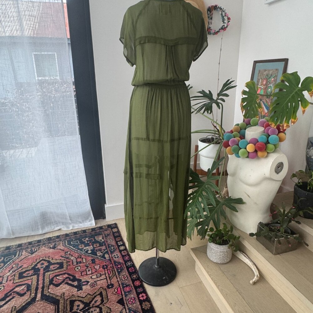 Anthropologie Maeve Green Sheer Midori Duster Cardigan Size X Small XS - Picture 6 of 11